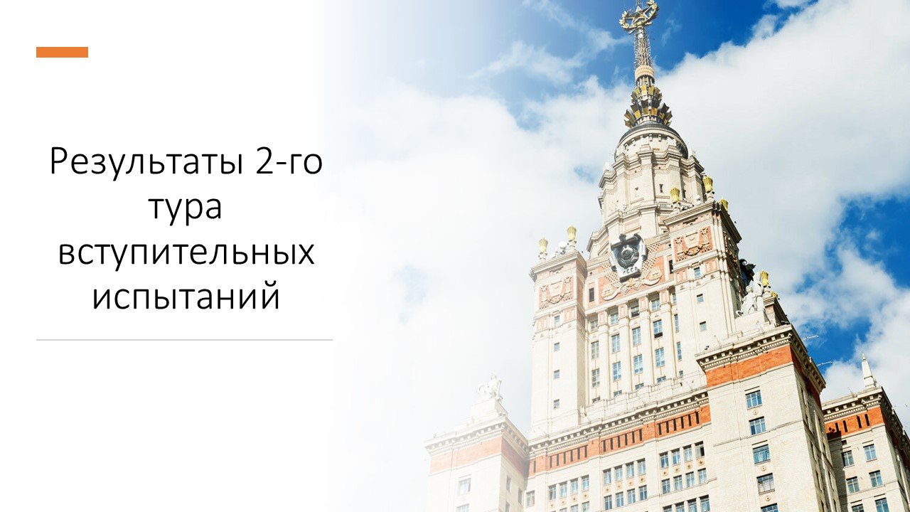 Результаты 2-го тура вступительных испытаний